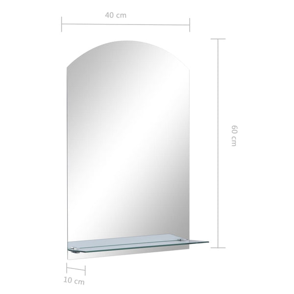 vidaXL Wall Mirror with Shelf 40x60 cm Tempered Glass
