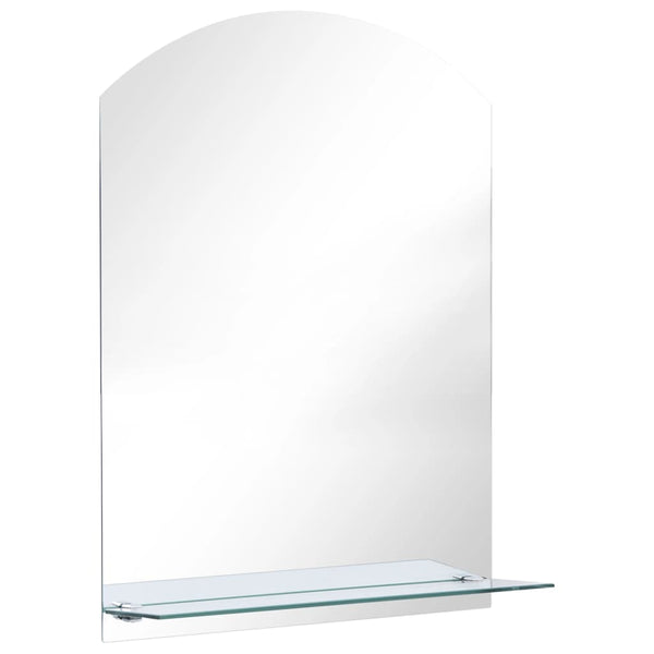 vidaXL Wall Mirror with Shelf 50x70 cm Tempered Glass