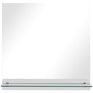 vidaXL Wall Mirror with Shelf 50x50 cm Tempered Glass