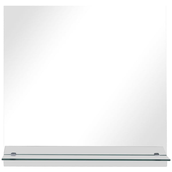 vidaXL Wall Mirror with Shelf 50x50 cm Tempered Glass