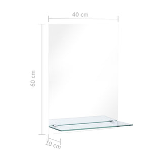 vidaXL Wall Mirror with Shelf 40x60 cm Tempered Glass