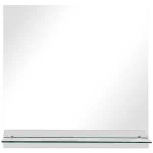 vidaXL Wall Mirror with Shelf 60x60 cm Tempered Glass