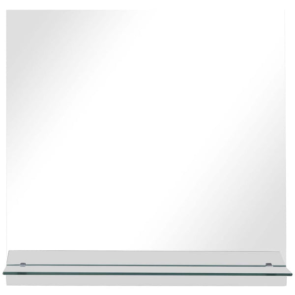 vidaXL Wall Mirror with Shelf 60x60 cm Tempered Glass