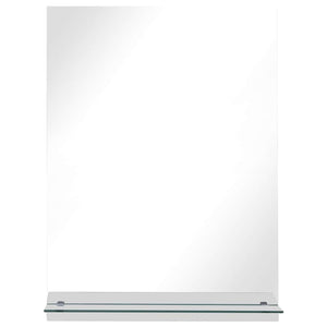vidaXL Wall Mirror with Shelf 50x70 cm Tempered Glass
