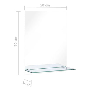 vidaXL Wall Mirror with Shelf 50x70 cm Tempered Glass