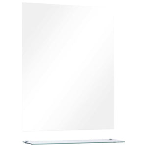 vidaXL Wall Mirror with Shelf 50x60 cm Tempered Glass