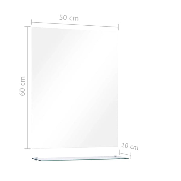 vidaXL Wall Mirror with Shelf 50x60 cm Tempered Glass