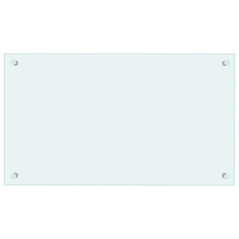 vidaXL Kitchen Splashback Milky White 70x40 cm Tempered Glass