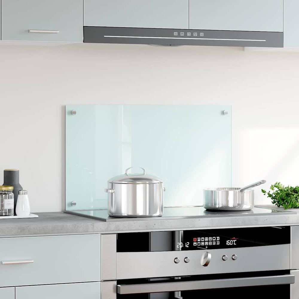 vidaXL Kitchen Splashback Milky White 70x40 cm Tempered Glass