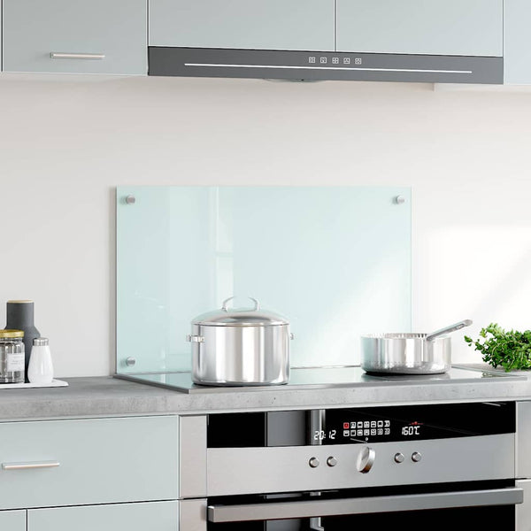 vidaXL Kitchen Splashback Milky White 70x40 cm Tempered Glass
