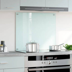 vidaXL Kitchen Splashback Milky White 70x60 cm Tempered Glass