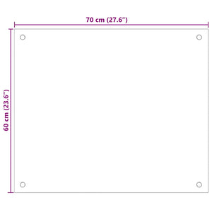 vidaXL Kitchen Splashback Milky White 70x60 cm Tempered Glass