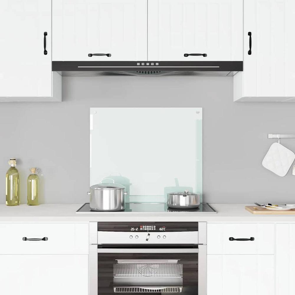 vidaXL Kitchen Splashback Milky White 70x60 cm Tempered Glass