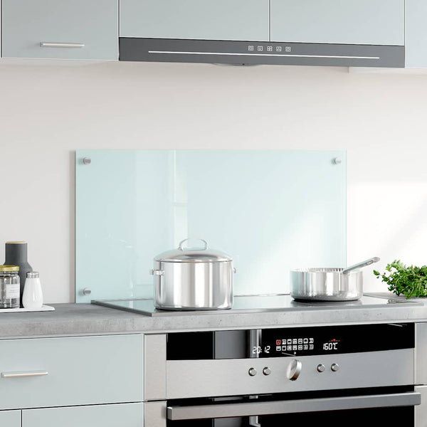 vidaXL Kitchen Splashback Milk White 80x40 cm Tempered Glass