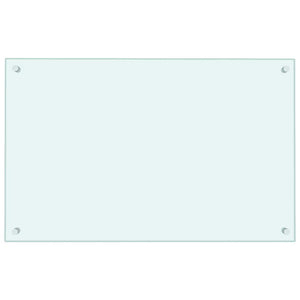 vidaXL Kitchen Backsplash Milky White 80x50 cm Tempered Glass