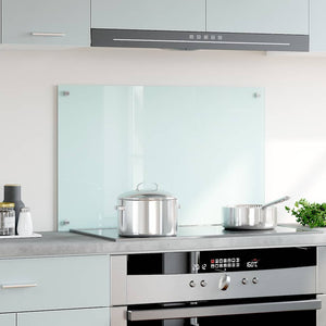 vidaXL Kitchen Backsplash Milky White 80x50 cm Tempered Glass