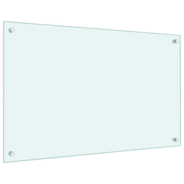 vidaXL Kitchen Backsplash Milky White 80x50 cm Tempered Glass