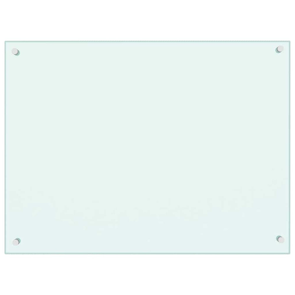 vidaXL Kitchen Backsplash Milky White 80x60 cm Tempered Glass