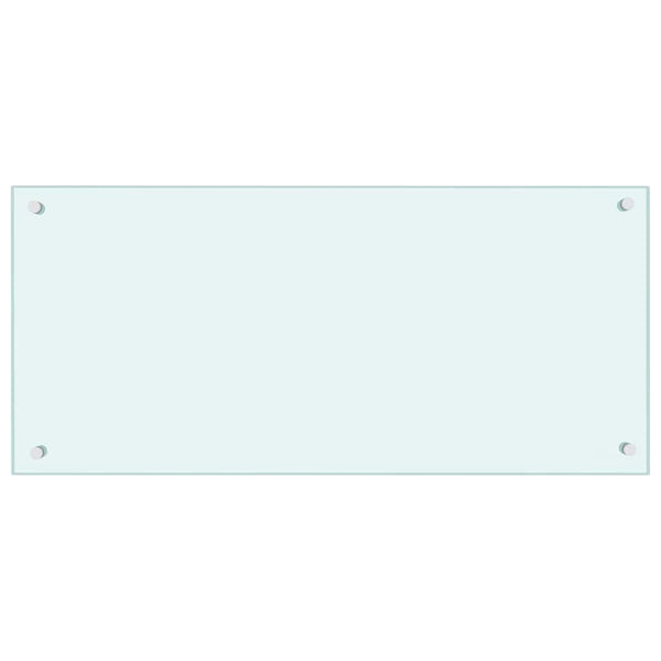 vidaXL Kitchen Splashback Milky White 90x40 cm Tempered Glass