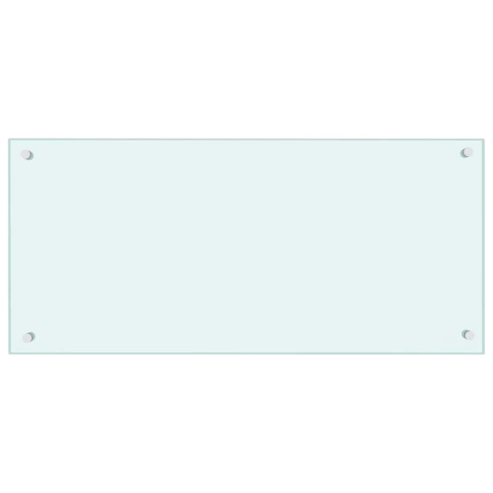 vidaXL Kitchen Splashback Milky White 90x40 cm Tempered Glass
