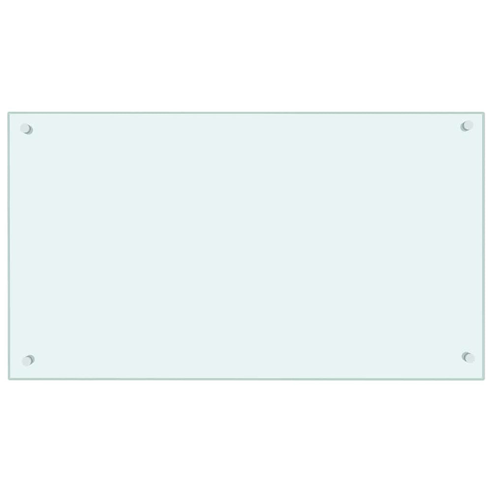 vidaXL Kitchen Splashback Milky White 90x50 cm Toughened Glass
