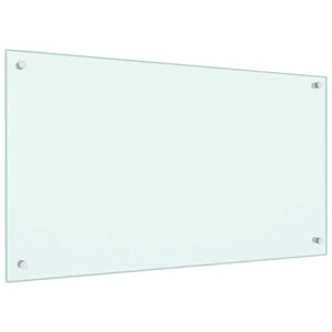 vidaXL Kitchen Splashback Milky White 90x50 cm Toughened Glass