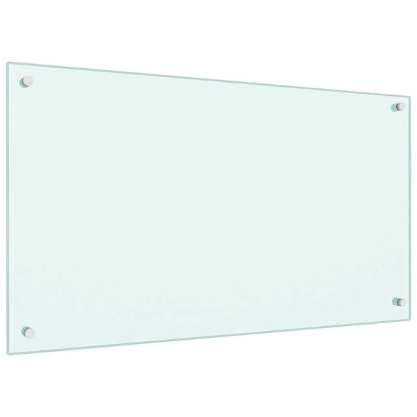 vidaXL Kitchen Splashback Milky White 90x50 cm Toughened Glass