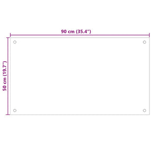 vidaXL Kitchen Splashback Milky White 90x50 cm Toughened Glass