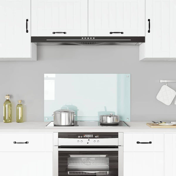 vidaXL Kitchen Splashback Milky White 90x50 cm Toughened Glass