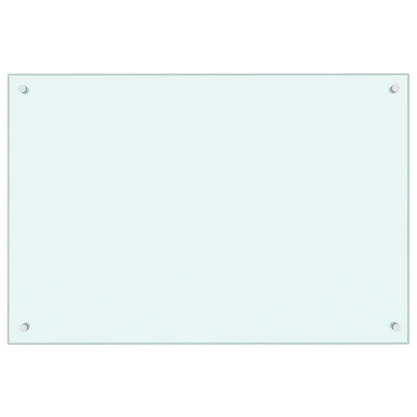 vidaXL Kitchen Splashback Milky White 90x60 cm Tempered Glass