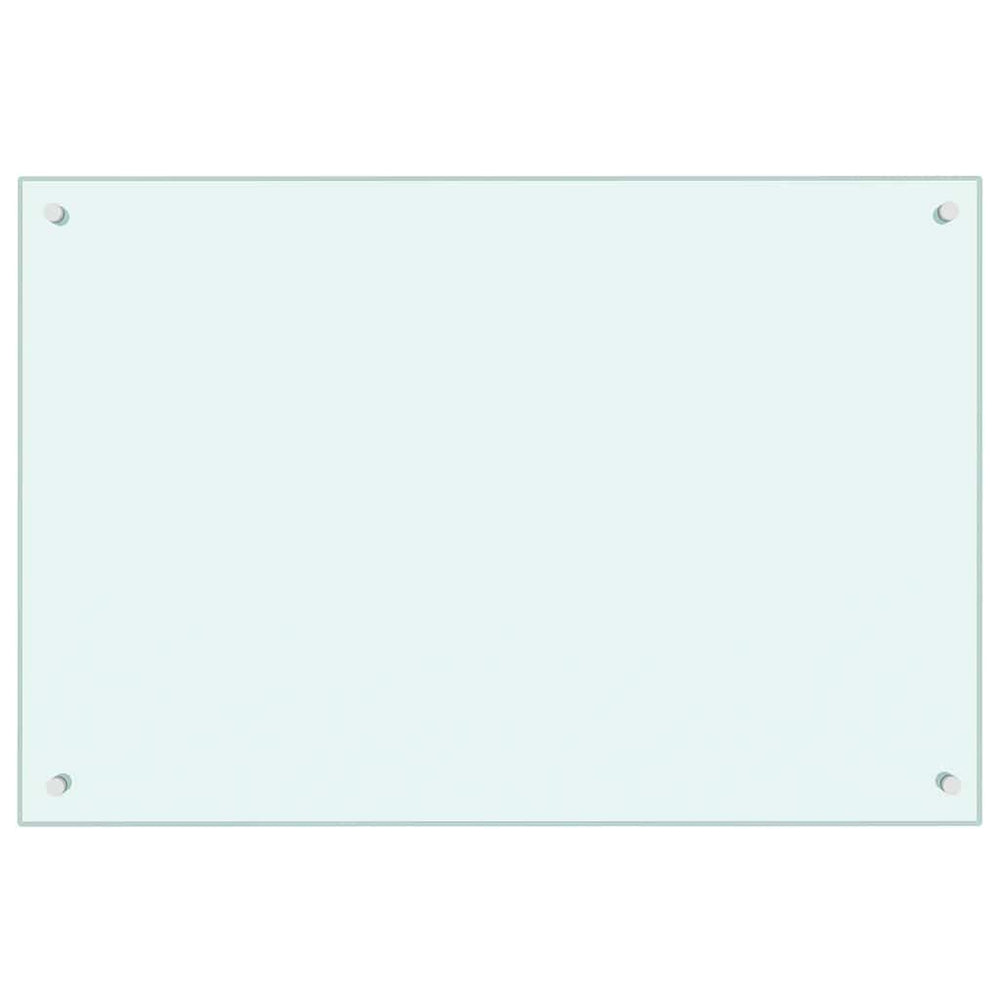 vidaXL Kitchen Splashback Milky White 90x60 cm Tempered Glass