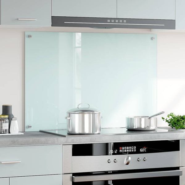 vidaXL Kitchen Splashback Milky White 90x60 cm Tempered Glass