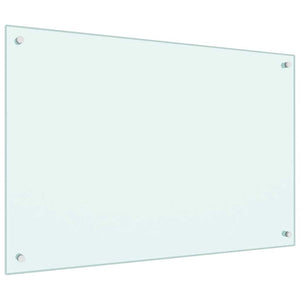 vidaXL Kitchen Splashback Milky White 90x60 cm Tempered Glass