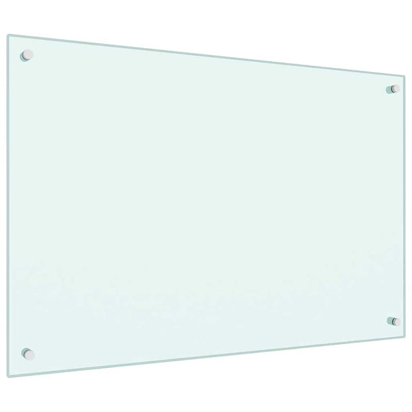 vidaXL Kitchen Splashback Milky White 90x60 cm Tempered Glass