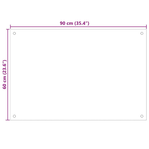 vidaXL Kitchen Splashback Milky White 90x60 cm Tempered Glass