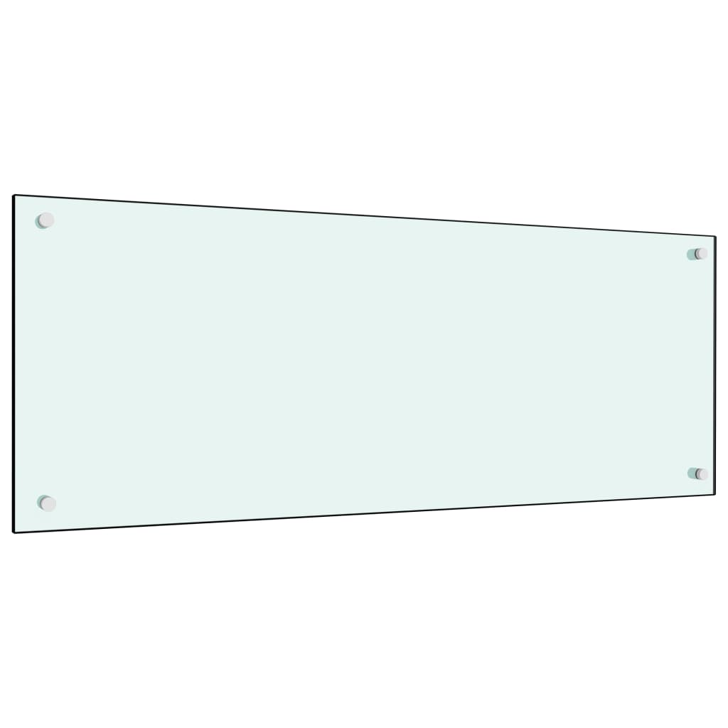 vidaXL Kitchen Splashback Milky White 100x40 cm Tempered Glass