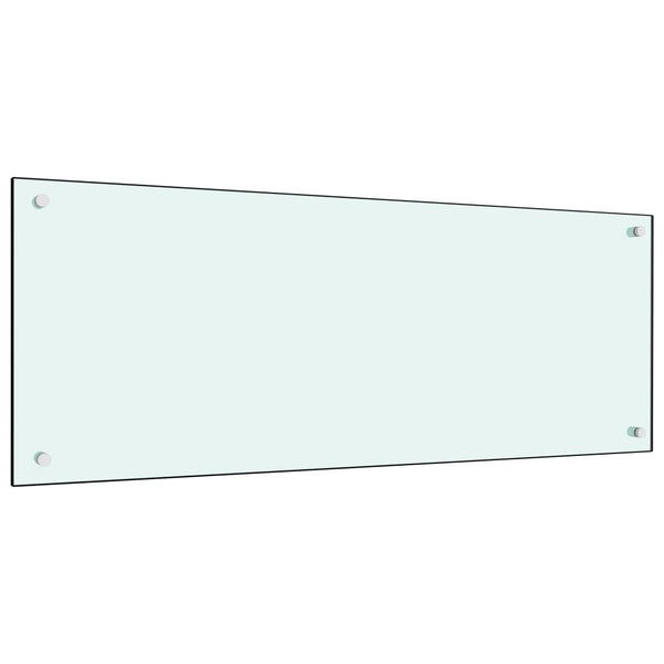vidaXL Kitchen Splashback Milky White 100x40 cm Tempered Glass