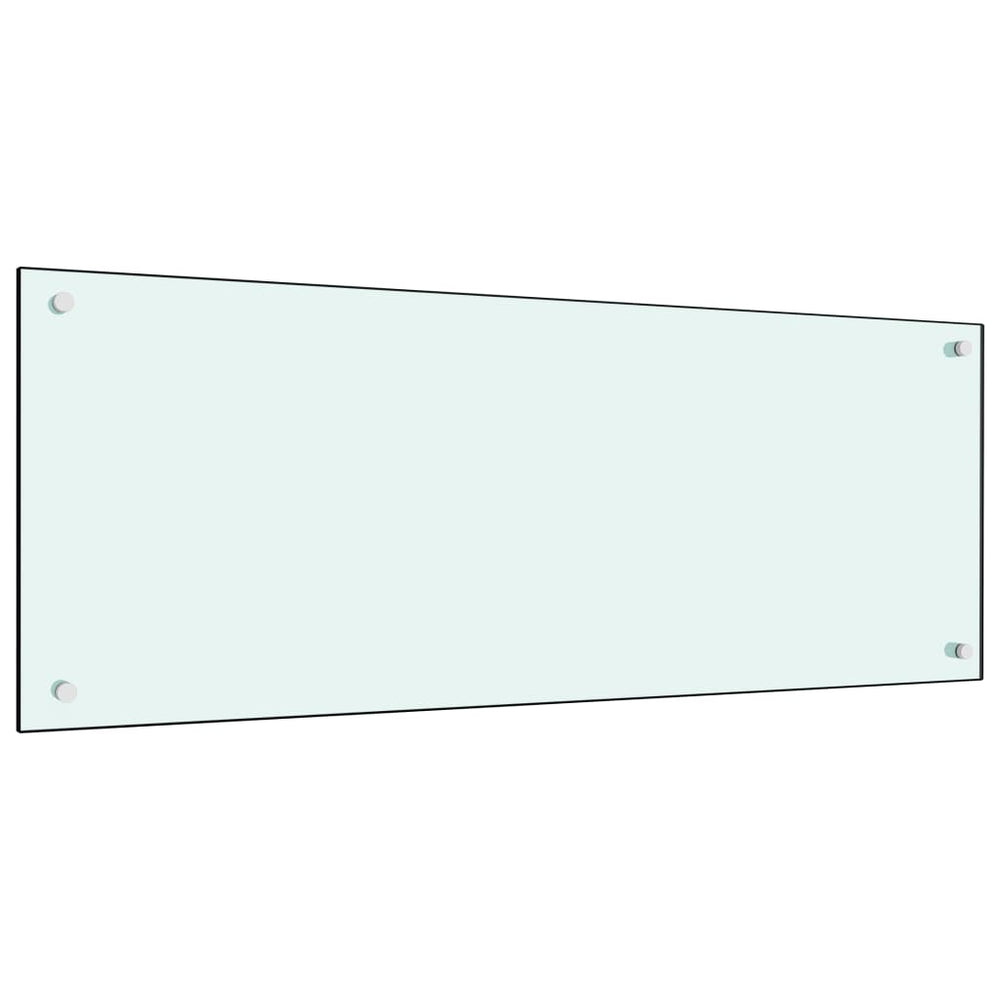 vidaXL Kitchen Splashback Milky White 100x40 cm Tempered Glass