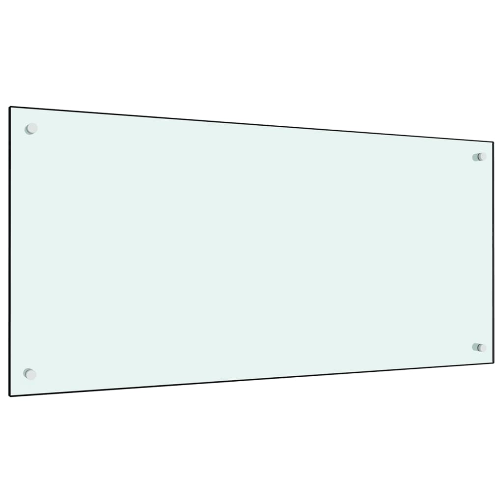 vidaXL Kitchen Splashback Milky White 100x50 cm Toughened Glass