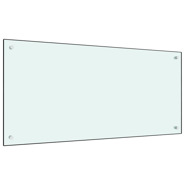 vidaXL Kitchen Splashback Milky White 100x50 cm Toughened Glass