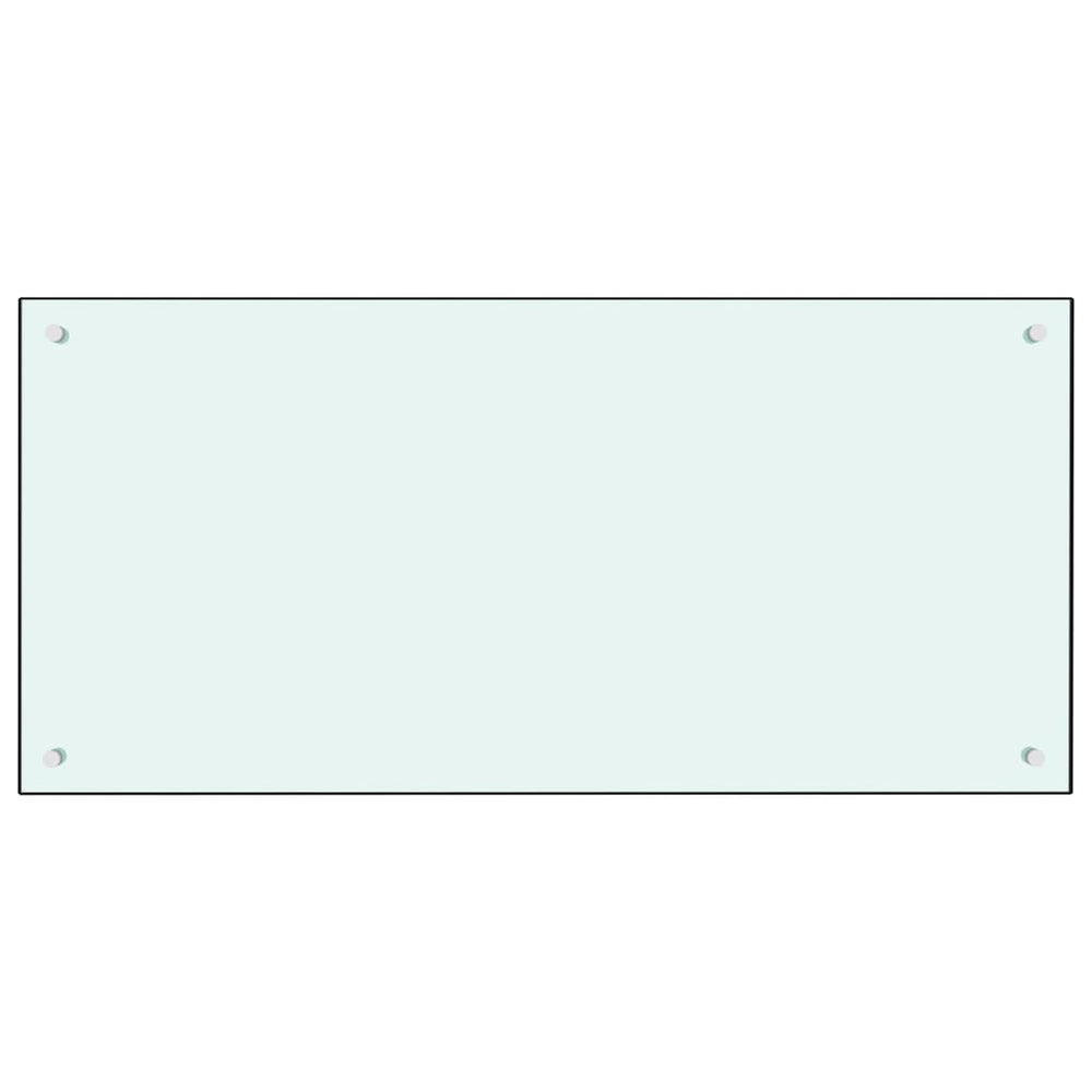 vidaXL Kitchen Splashback Milky White 100x50 cm Toughened Glass