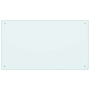 vidaXL Kitchen Splashback Milky White 100x60 cm Tempered Glass