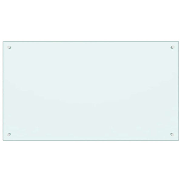 vidaXL Kitchen Splashback Milky White 100x60 cm Tempered Glass