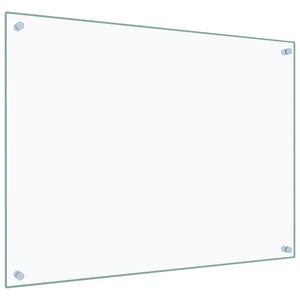 vidaXL Transparent Kitchen Backsplash 80x60 cm Tempered Glass