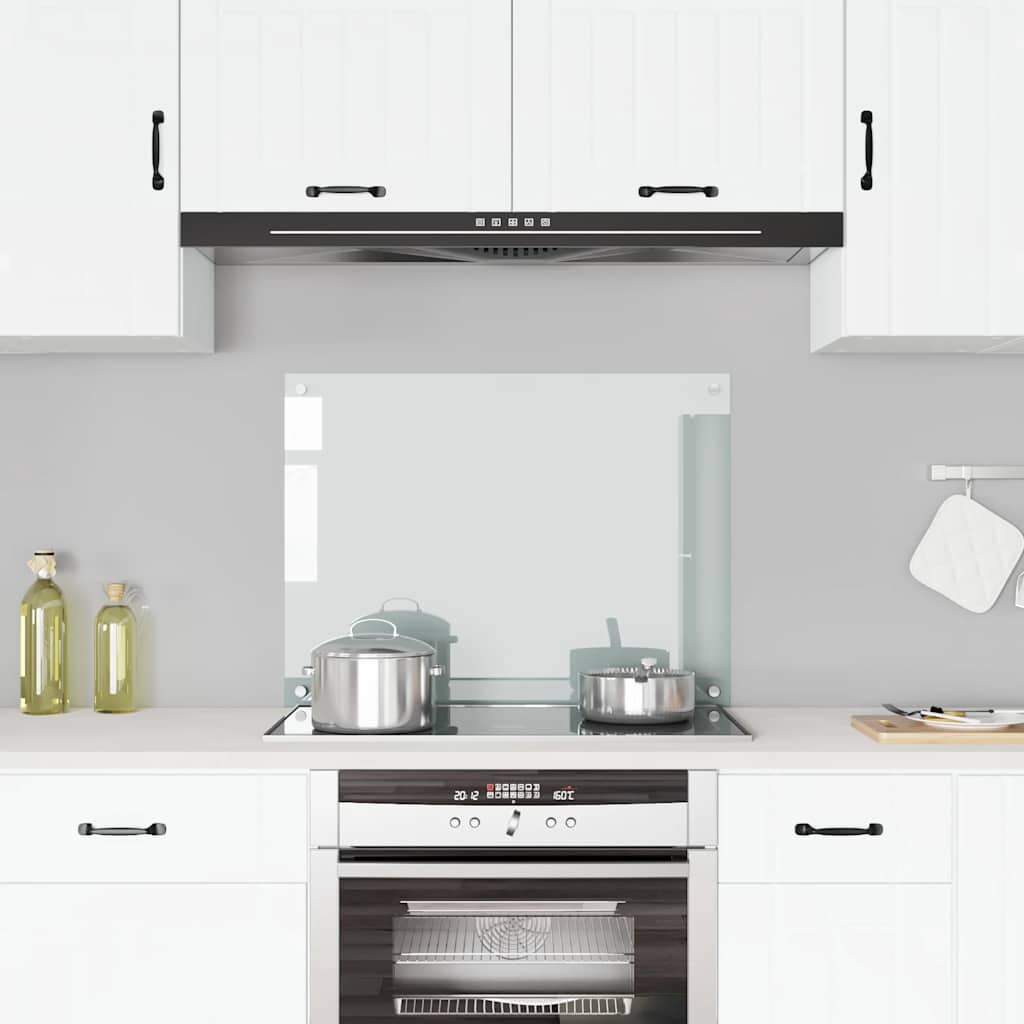 vidaXL Transparent Kitchen Backsplash 80x60 cm Tempered Glass