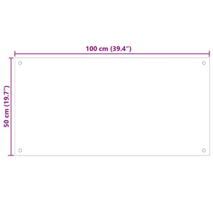 vidaXL Kitchen Splashback Transparent 100x50 cm Toughened Glass