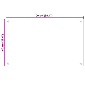 vidaXL Transparent Kitchen Splashback 100x60 cm Tempered Glass
