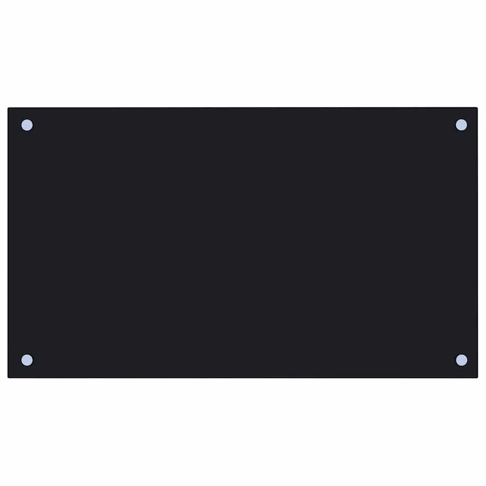 vidaXL Kitchen Splashback Black 70x40 cm Tempered Glass