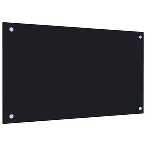 vidaXL Kitchen Splashback Black 70x40 cm Tempered Glass