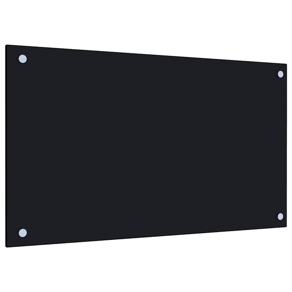 vidaXL Kitchen Splashback Black 70x40 cm Tempered Glass
